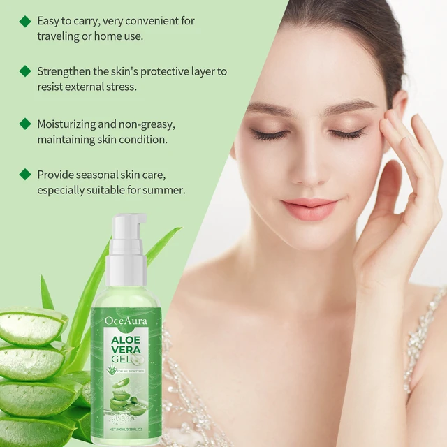 Alt view image 4 of 6 - Aloe Vera Nourishing Hydrating Gel Gentle Fresh Skin Cooling Moisturizer