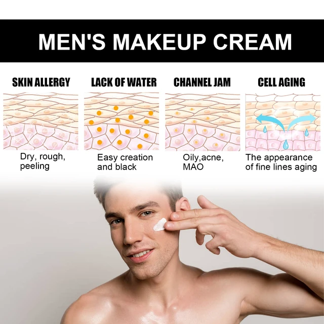 Alt view image 4 of 6 - Men's Matte Concealer Cream for Acne Scars & Pores - Non-Greasy Skin Brightening & Invisible Finish