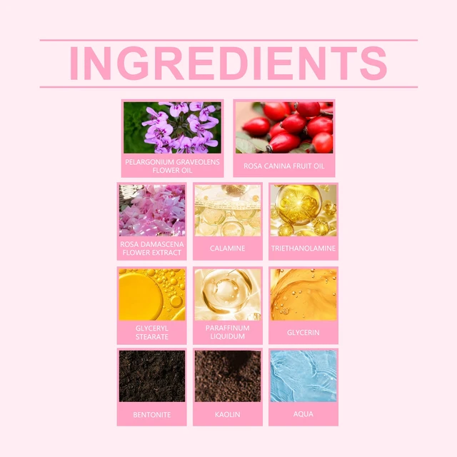 Alt view image 4 of 5 - Pink Rose Clay Facial Mask Gentle Deep Cleansing Hydrating Moisturizing Skin Softening Rejuvenation Treatment