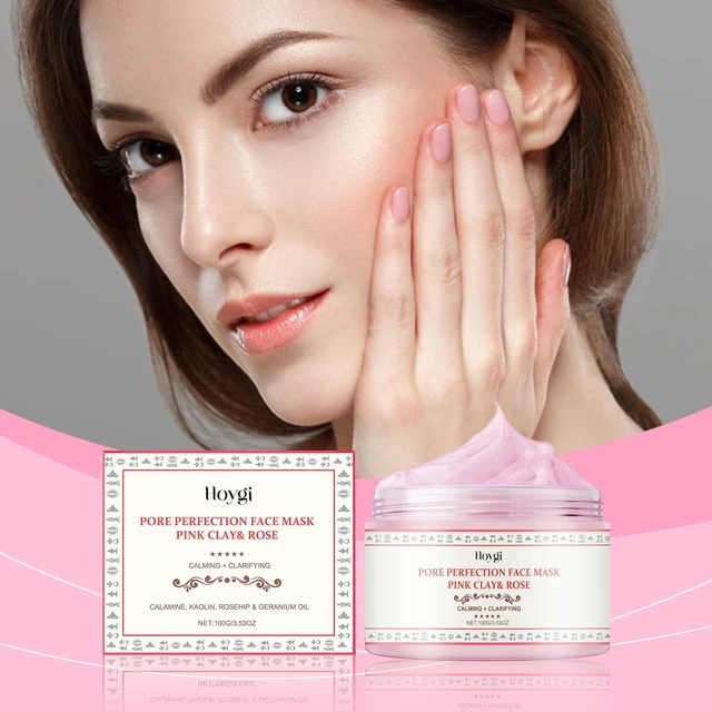 Main image of Pink Rose Clay Facial Mask Gentle Deep Cleansing Hydrating Moisturizing Skin Softening Rejuvenation Treatment