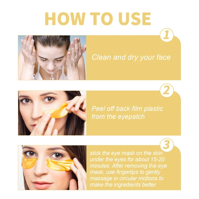 Alt view image 6 of 6 - and Reducing Fine Lines & Dark Circles, Firming, 24K Gold Under Eye Mask for Hydration