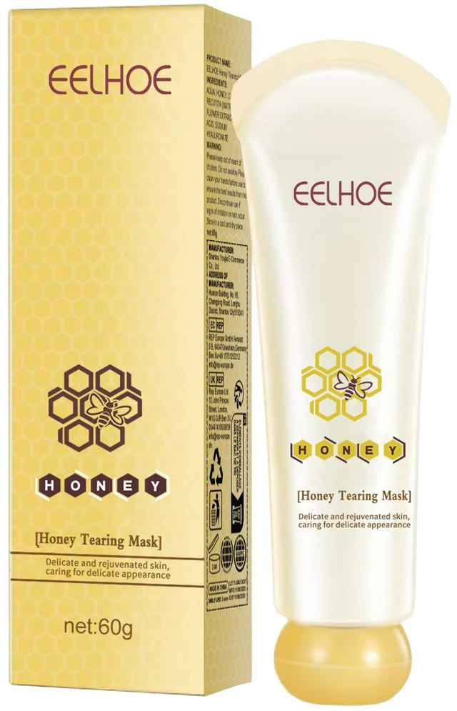Main image of Gentle Blackhead Removal Facial Treatment, Skin Brightening & Dark Tone Correction, Honey Peel-Off Mask for Pore Minimization