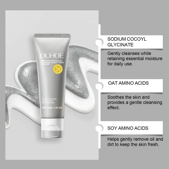 Alt view image 4 of 7 - Dual-Tube Amino Acid Facial Cleanser Gentle Hydrating Wash