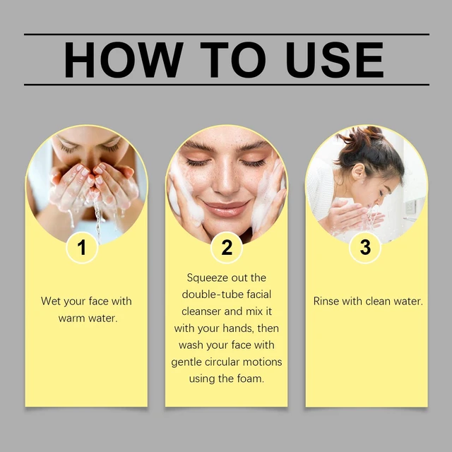 Alt view image 7 of 7 - Dual-Tube Amino Acid Facial Cleanser Gentle Hydrating Wash