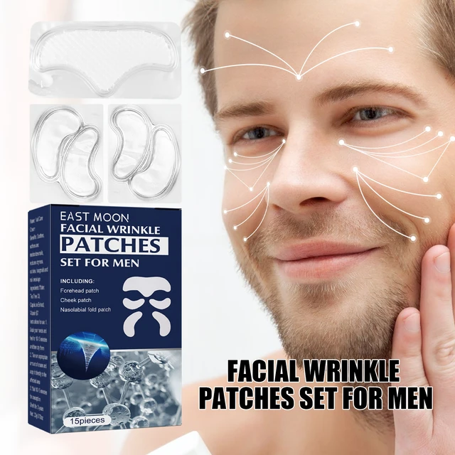 Alt view image 2 of 6 - Men's Forehead Wrinkle Reduction Patch for Fine Lines and Crow's Feet - Skin Tightening Latex Strips
