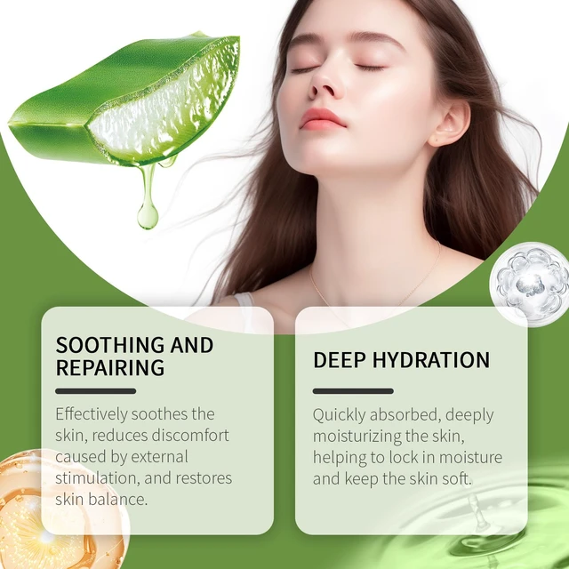 Alt view image 4 of 6 - Aloe Vera Facial Essence Hydrating Moisturizer Skin Brightening Refreshing Serum