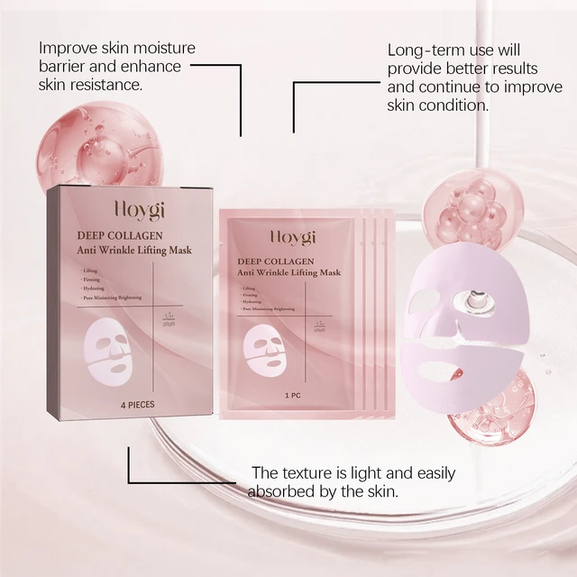 Alt view image 3 of 6 - Brightening & Skin Nourishing, Boxed Collagen Hydrating Face Mask - Anti-Aging