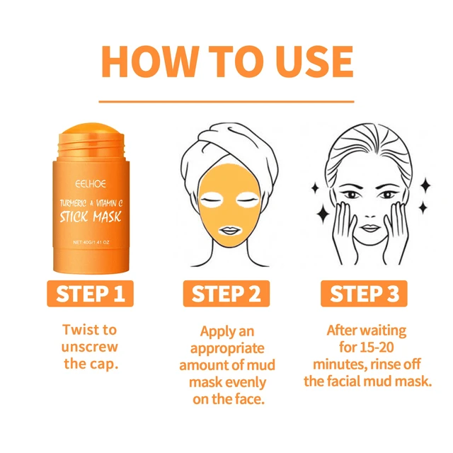 Alt view image 3 of 3 - Turmeric Mud Stick Facial Mask for Acne Care and Pore Refining