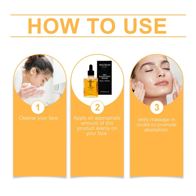 Alt view image 6 of 6 - West Month Sea Buckthorn Hydrating Serum Gentle Moisture Firming Skin Renewal Essence