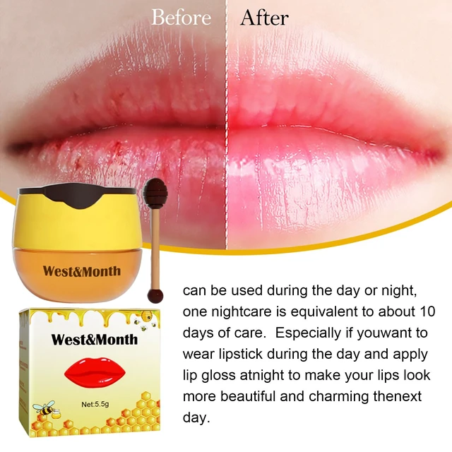 Alt view image 6 of 6 - West & Month Honey Lip Balm Hydrating and Moisturizing Desalinizing Lip Pattern Moisturizing and Easy to Absorb Lip Film