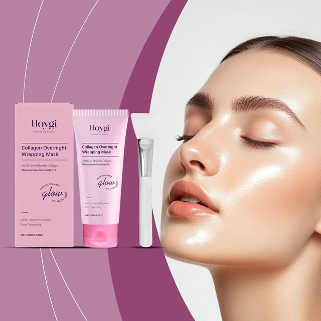 Main image of Soft & Glossy Skin, Collagen Eye Patch with Brush - Gentle Hydrating Nourishing Mask for Smooth