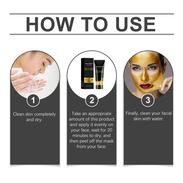 Alt view image 6 of 6 - West Month 24K Gold Collagen Peel-Off Mask - Moisturizing & Cleansing Formula