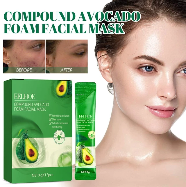 Alt view image 2 of 6 - Pore Tightening & Brightening Firming Mask, Oil Control, Avocado Fruit Foaming Cleanser - Deep Cleaning