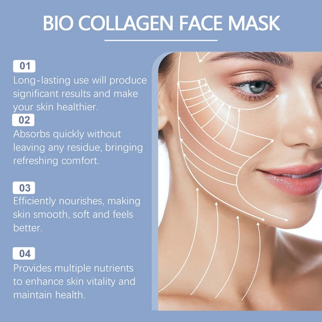 Alt view image 4 of 6 - Collagen Face Mask Kit Hydrating Anti-Aging Wrinkle Reduction Brightening Skin Care