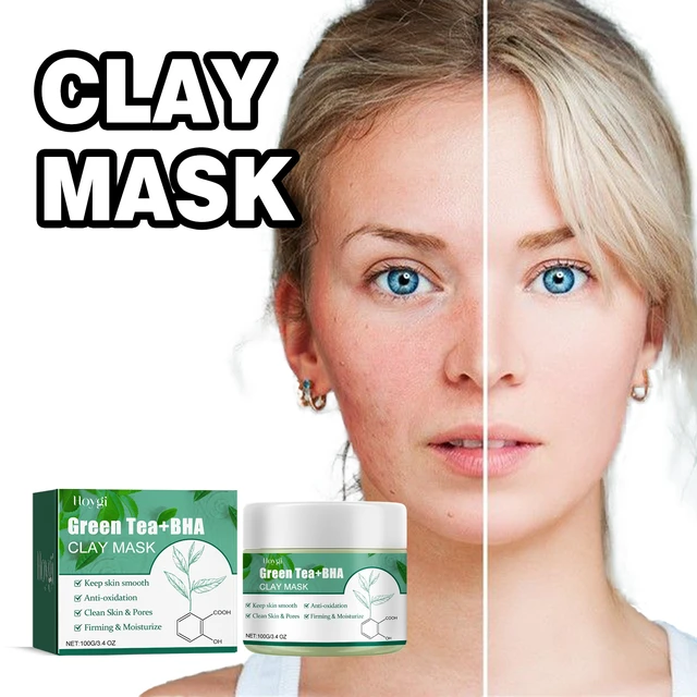 Alt view image 2 of 6 - Green Tea Purifying Mud Face Mask Deep Cleansing Hydrating Brightening Acne Removal Skincare