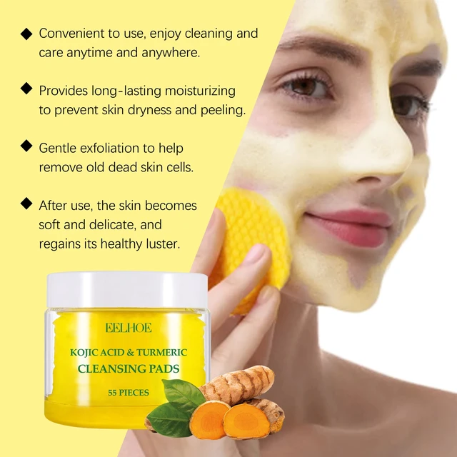 Alt view image 4 of 6 - Nourishment & Refreshing Care, Skin Brightening, Turmeric Facial Cleansing Pads for Gentle Deep Cleaning
