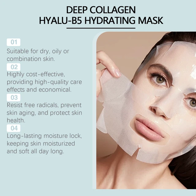 Alt view image 3 of 6 - Collagen B5 Hydrating Facial Mask - Boxed Triple Action Skin Moisturizing Care