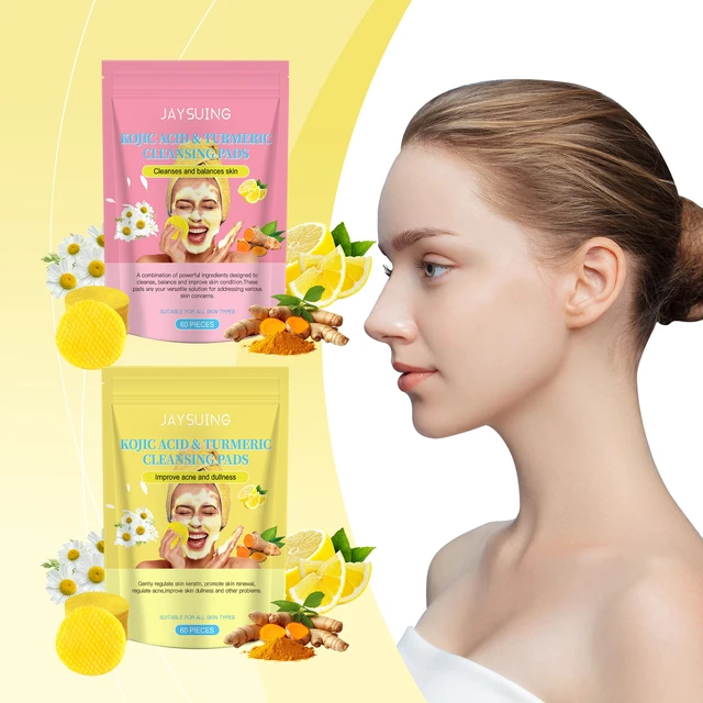 Alt view image 2 of 6 - Oil-Water Balance & Soothing Care for Smooth Skin, Turmeric Kojic Acid Exfoliating Cotton Pads - Gentle Deep Cleansing