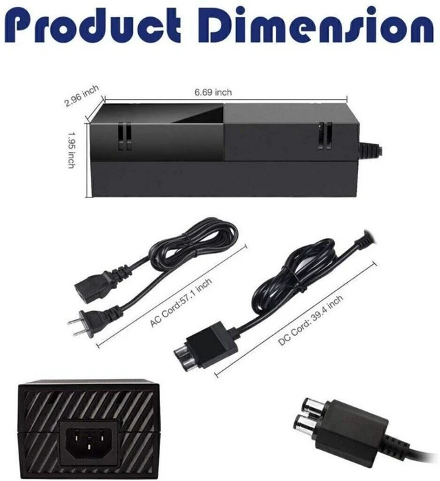 Alt view image 5 of 7 - New For Microsoft Xbox One Console AC Adapter Brick Charger Power Supply Cord US
