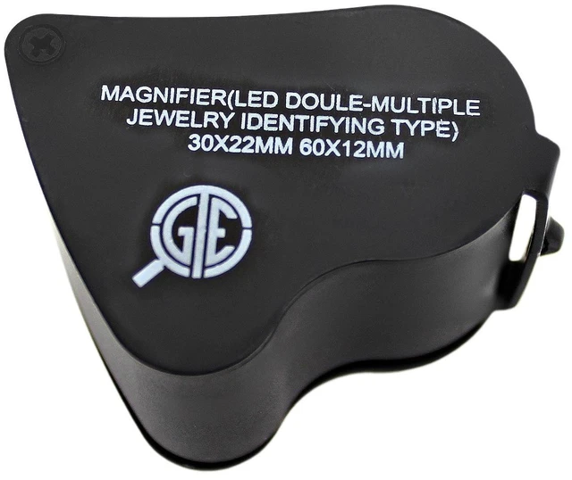 Alt view image 2 of 7 - 30X 60X Illuminated Jewelers Eye Loupe Foldable Magnifier Bright LED Light Gold