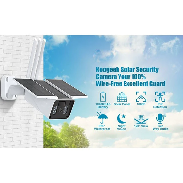 Alt view image 2 of 7 - 1080P Solar Security Camera Outdoor WiFi IP67 Wire-Free Motion Light PIR CCTV