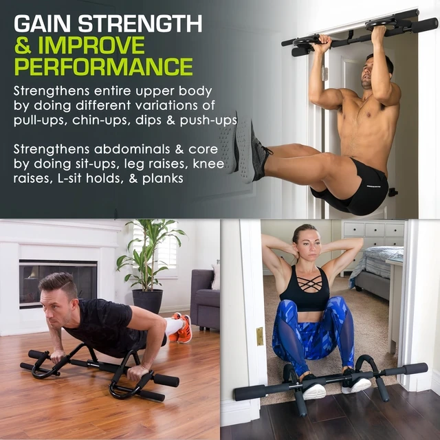Alt view image 4 of 7 - Doorway Chin Up Bar Pull Up Bar Sit Up Mutil-Function Home Gym 440 lb Capacity