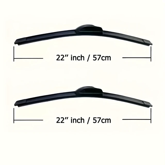 Alt view image 4 of 6 - Set of 2 Front Windshield Wiper Blades 22" & 22" J-Hook Bracketless All Season