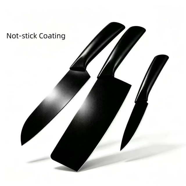 Alt view image 2 of 7 - 3 Piece Kitchen Knife Set Stainless Steel Chef Utility Paring Chopping Meat USA