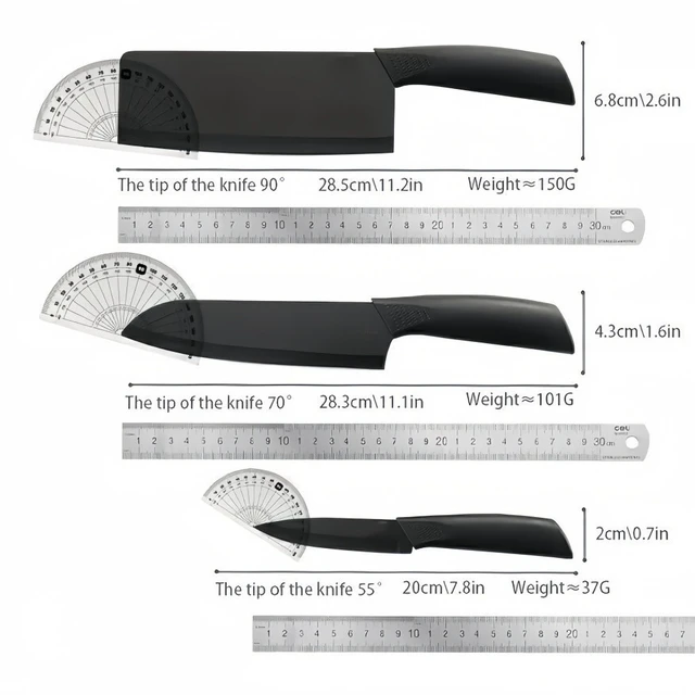 Alt view image 3 of 7 - 3 Piece Kitchen Knife Set Stainless Steel Chef Utility Paring Chopping Meat USA