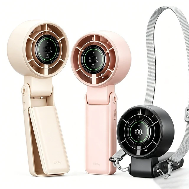Alt view image 2 of 7 - Portable Handheld Turbo Fan with Ice Cooler Rechargeable Summer Outdoor Cooling