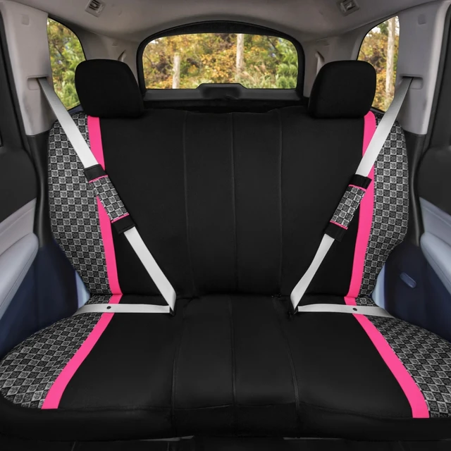 Alt view image 3 of 6 - 12Pcs Universal Car Seat Covers Full Set Front Rear Bench Steering Wheel Cover
