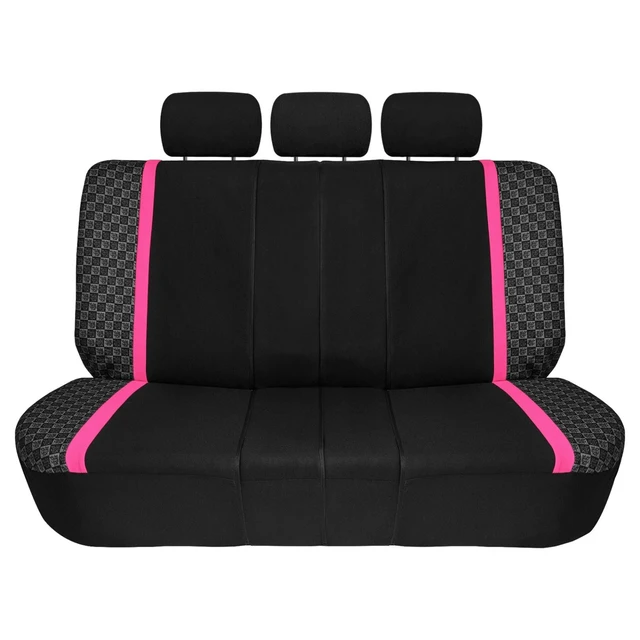 Alt view image 6 of 6 - 12Pcs Universal Car Seat Covers Full Set Front Rear Bench Steering Wheel Cover
