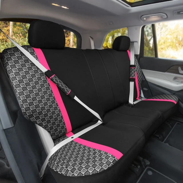 Alt view image 5 of 6 - 12Pcs Universal Car Seat Covers Full Set Front Rear Bench Steering Wheel Cover