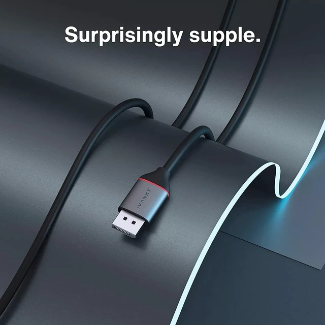Alt view image 3 of 6 - Displayport to Display Port Cable DP Male to Male Cord 4K HD Latches 6.6ft/10ft