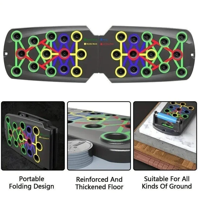 Alt view image 2 of 7 - 28 in 1 Push Up Rack Board System Fitness Workout Train Home Gym Exercise Stands