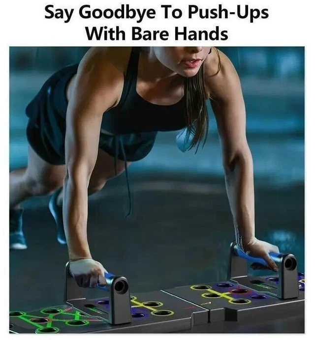 Alt view image 4 of 7 - 28 in 1 Push Up Rack Board System Fitness Workout Train Home Gym Exercise Stands