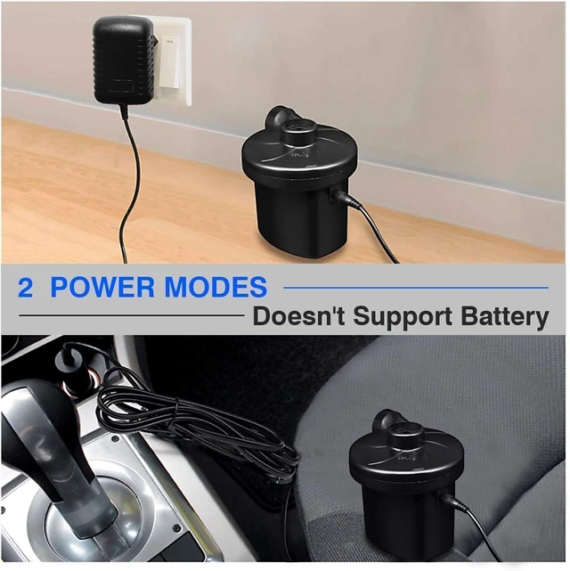 Alt view image 3 of 6 - 12V Electric Air Pump for Inflatables, Air Mattress, Pool Raft Bed, Boat, Fast