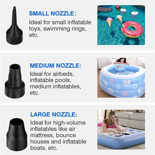 Alt view image 4 of 6 - 12V Electric Air Pump for Inflatables, Air Mattress, Pool Raft Bed, Boat, Fast