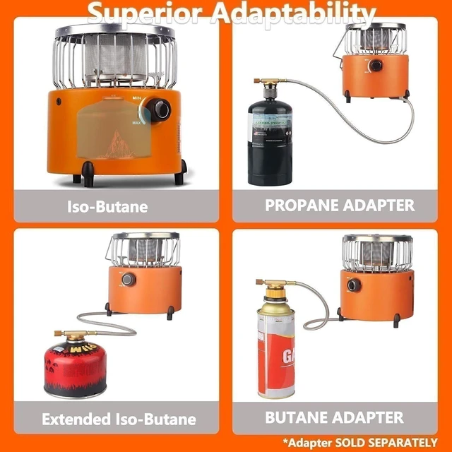 Alt view image 3 of 7 - Portable Butane Heater Tent Stove for Cooking Camping Ice Fishing Safe Heat