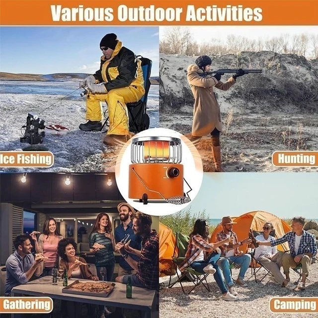 Alt view image 5 of 7 - Portable Butane Heater Tent Stove for Cooking Camping Ice Fishing Safe Heat