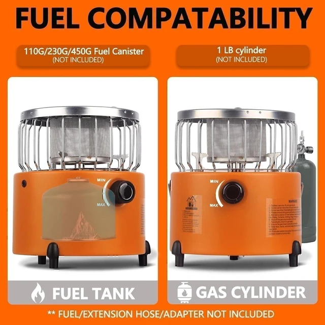 Alt view image 7 of 7 - Portable Butane Heater Tent Stove for Cooking Camping Ice Fishing Safe Heat