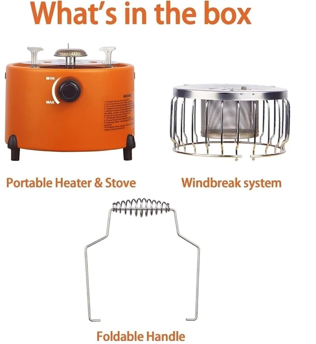 Alt view image 6 of 7 - Portable Butane Heater Tent Stove for Cooking Camping Ice Fishing Safe Heat