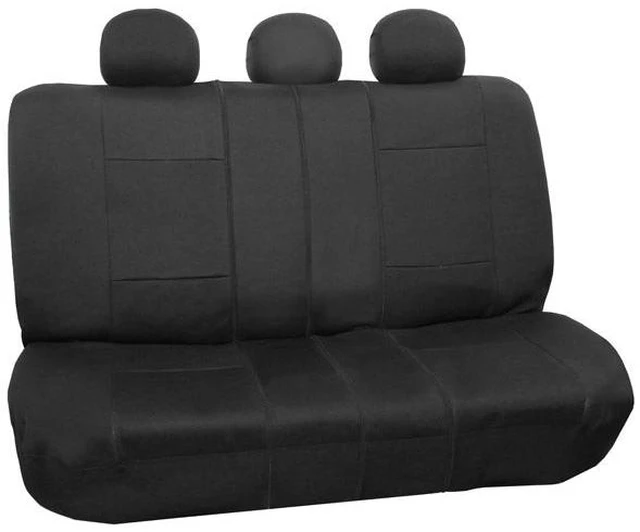 Main image of Car Seat Cover for Back Seat in Faux Leather - Universal Fit, Black Rear Set