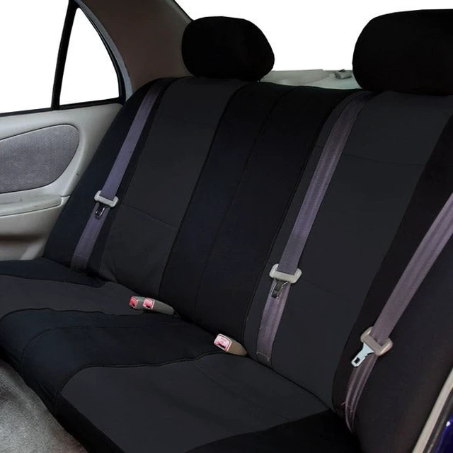 Alt view image 2 of 5 - Car Seat Cover for Back Seat in Faux Leather - Universal Fit, Black Rear Set
