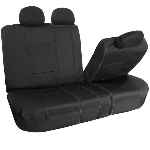 Alt view image 3 of 5 - Car Seat Cover for Back Seat in Faux Leather - Universal Fit, Black Rear Set