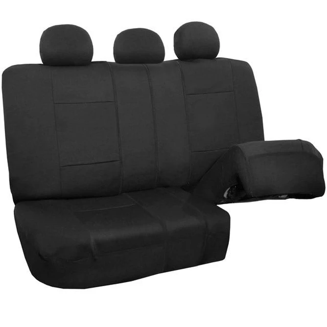 Alt view image 4 of 5 - Car Seat Cover for Back Seat in Faux Leather - Universal Fit, Black Rear Set
