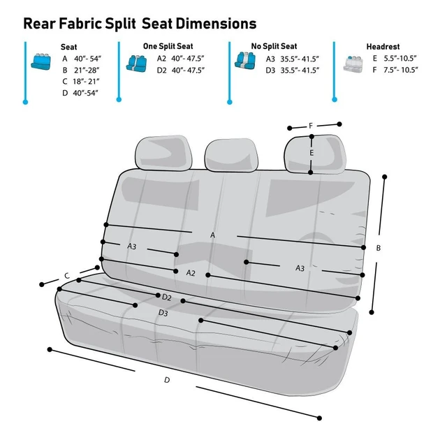 Alt view image 5 of 5 - Car Seat Cover for Back Seat in Faux Leather - Universal Fit, Black Rear Set