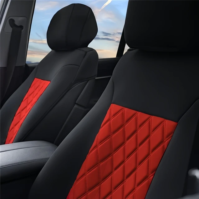 Alt view image 5 of 6 - For Toyota Honda Car Seat Cover 2-Seats Front Rear Cushion + 2 Head Rest Covers
