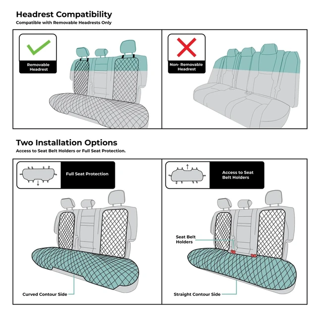 Alt view image 4 of 5 - Universal Bench Seat Cover Set Faux Leather Padded for Cars Trucks SUV Vans