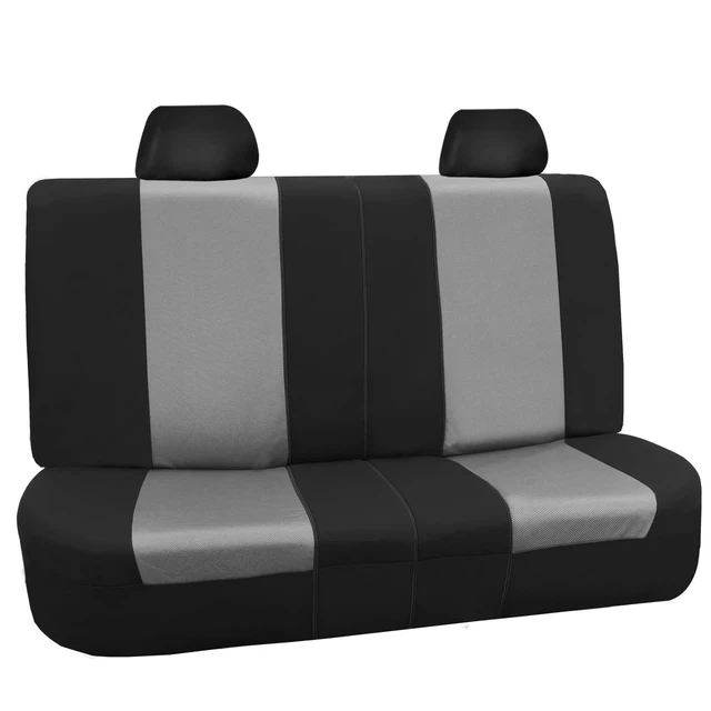 Alt view image 4 of 7 - Twill Fabric Rear Bench Car Seat Cover Split 40/60 50/50 Protector w/ Headrests